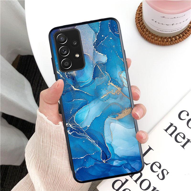 Green Blue Purple Marble Phone Case for Samsung Galaxy A13 A22 A12 A32 A71 A11 A21S A33 A52 A72 A51 A50 A70 A31 M31