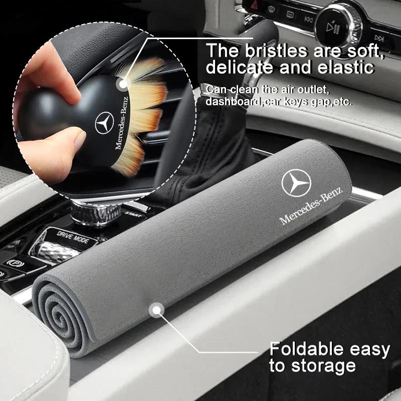 YEW1 Car Cleaning Soft Brush Car Wash Towel Microfiber Cleaning Rag Cloth For Mercedes Benz AMG A C E R class CLA GLA W204 W210 W124