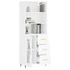 VidaXL Buffet haut Blanc 69,5x34x180 cm Bois d'ingénierie 3189485
