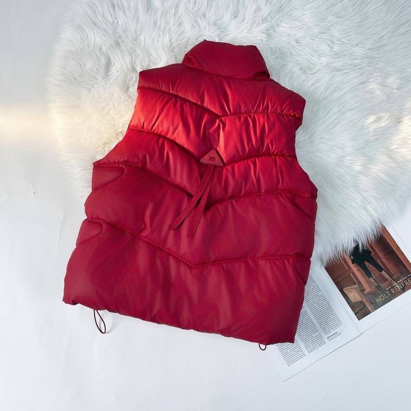 Women's Loose Fit Stand Collar Sleeveless Down Vest For Autumn And Winter