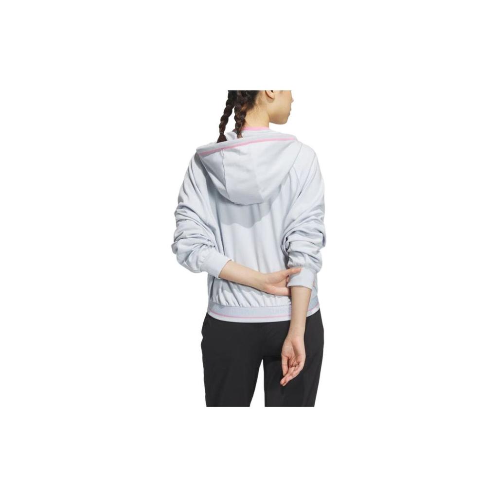Adidas Verbiage Crop Jacket With Hood Women Jackets Light-Blue JE3605
