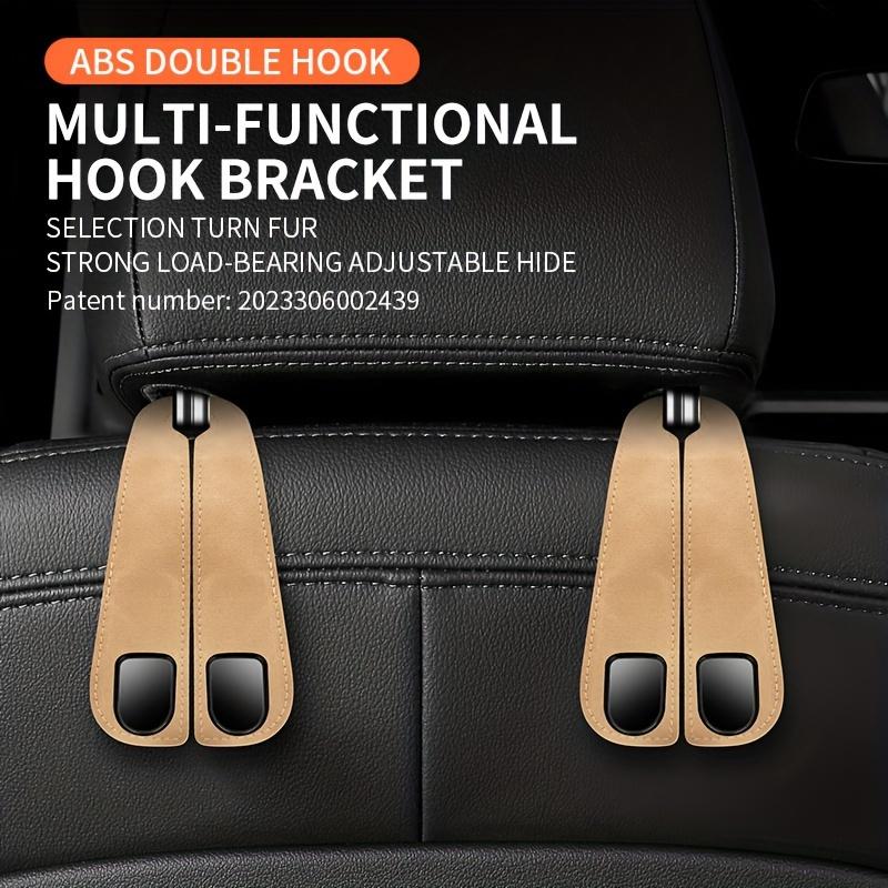1pcs New car seat back double hook suede multifunctional car rear seat phone holder hook Accessories