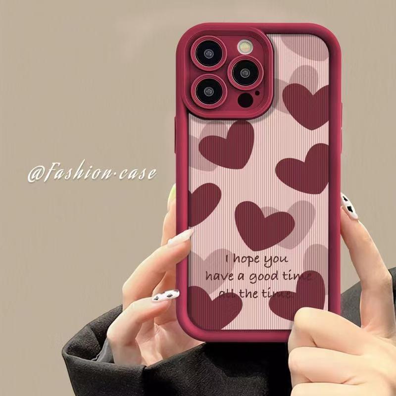 Simple Love Heart Case for iPhone 14 Pro/15 Pro Max/16 Pro/17 iPhone 16