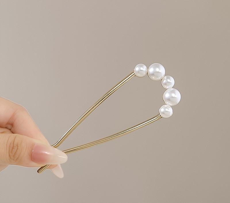 French pearl hair SLIDE wedding headdress pearl hair ornament