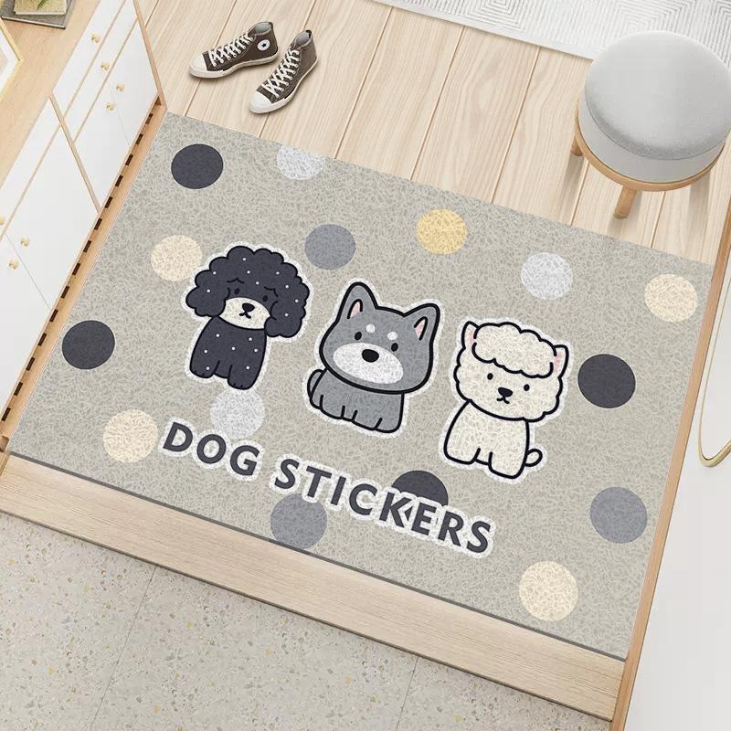 Cartoon Silk Mat Non-slip Door Mat Wear-resistant Mat Dust Removal Porch Mat Dirt, Oil and Dirty Door Carpet