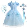 Mädchen Anziehkleid Blumen Kinderparty Prinzessinnenkostüm Kinder Halloween Karneval Outfit Kinderkleidung