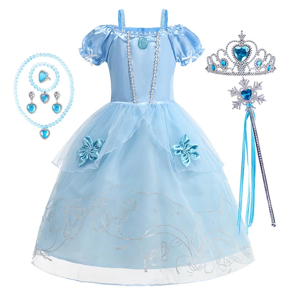 Mädchen Anziehkleid Blumen Kinderparty Prinzessinnenkostüm Kinder Halloween Karneval Outfit Kinderkleidung