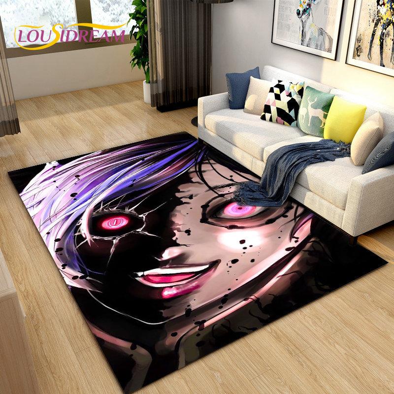 Tokyo Ghoul Japan Anime Cartoon Area Rug,Carpet Rug for Living Room Bedroom Sofa Doormat Decoration, Kid Play Non-slip Floor Mat