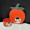 Creative And Cute Hand-Painted Apple Pear Tomato Ceramic Cup And Saucer Cartoon Personalized Underglaze Fruit Coffee Cup And Saucer Set