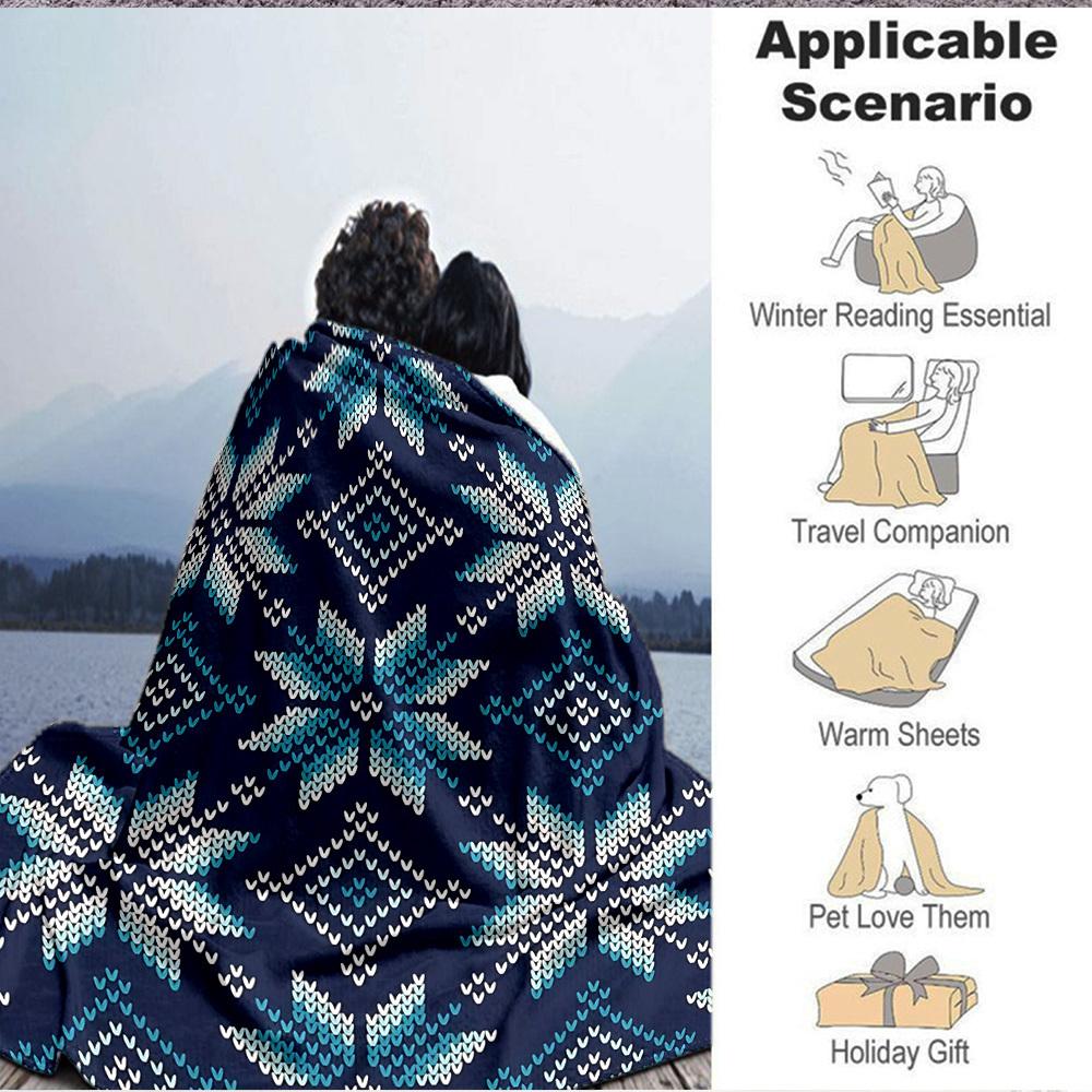 1pc Winter Snowflakes Blanket, Lightweight Flannel Throw Blanket for Sofa, Bed, Travel, Camping, Living Room, Office, Couch053