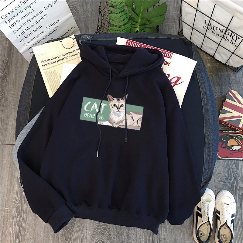 Womens Oversized Fleece-Lined Hoodie Winter Warm Long Sleeve Sweatshirt Loose Fit Casual Streetwear