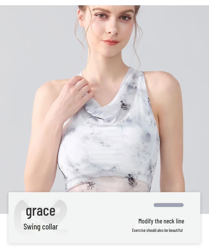 Europäische und Amerikanische Tie-Dye Sportweste: Schwingender und Neckholder-Ausschnitt mit Brustpolstern, Netzdesign, Perfekt für Yoga und Fitness