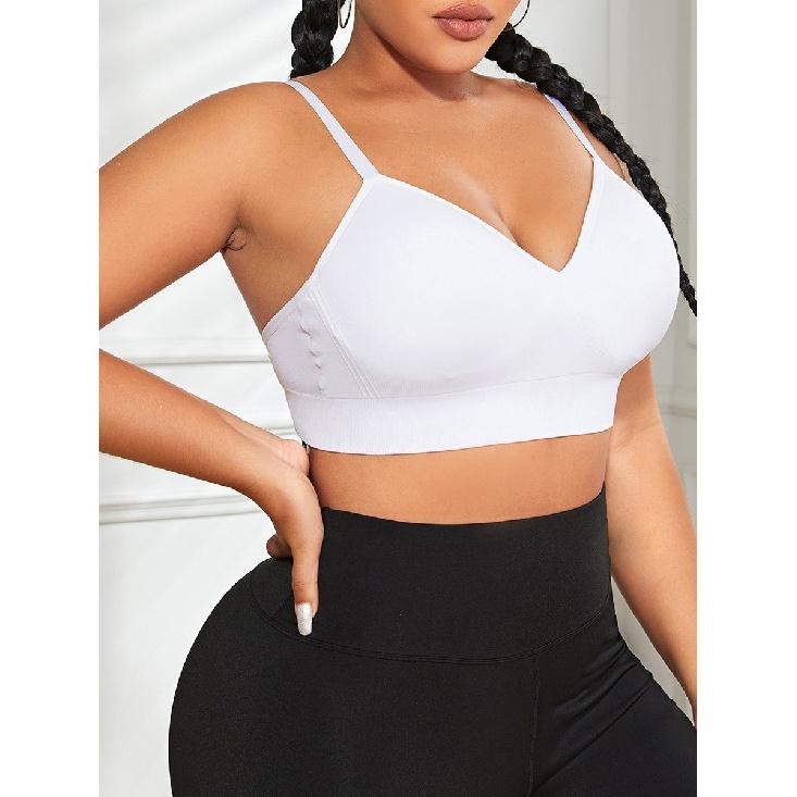Comfortable Without Steel Rings, Plus Size Yoga, Fitness, Gathering Underwear, Big Chest Display, Small Anti Sagging, Fixed Cup Bra For Women