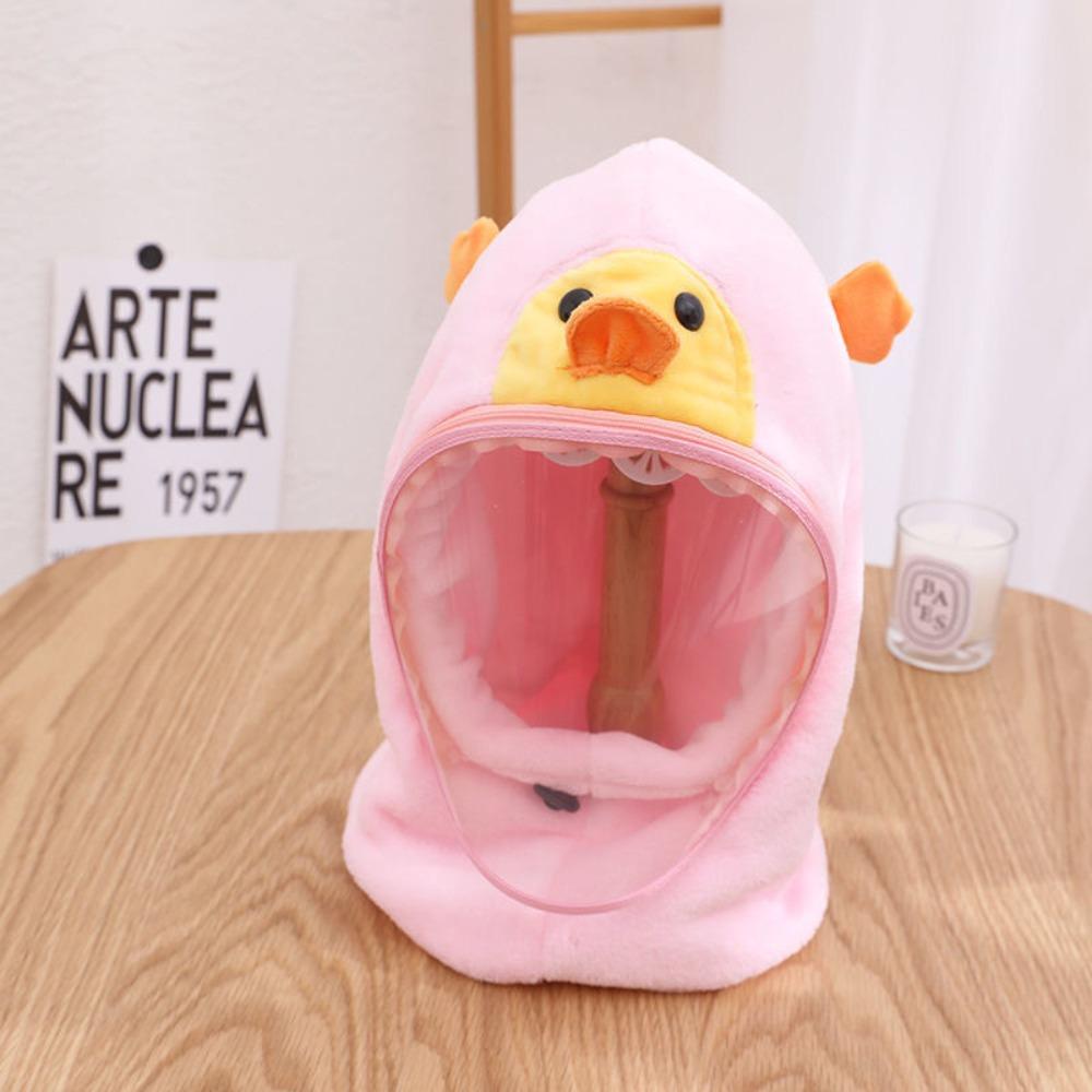 Cute Cartoon Integrated Cap Scarf Windproof Ear Protection Hat with Scarf Winter Warm Thicken Snow Caps Children