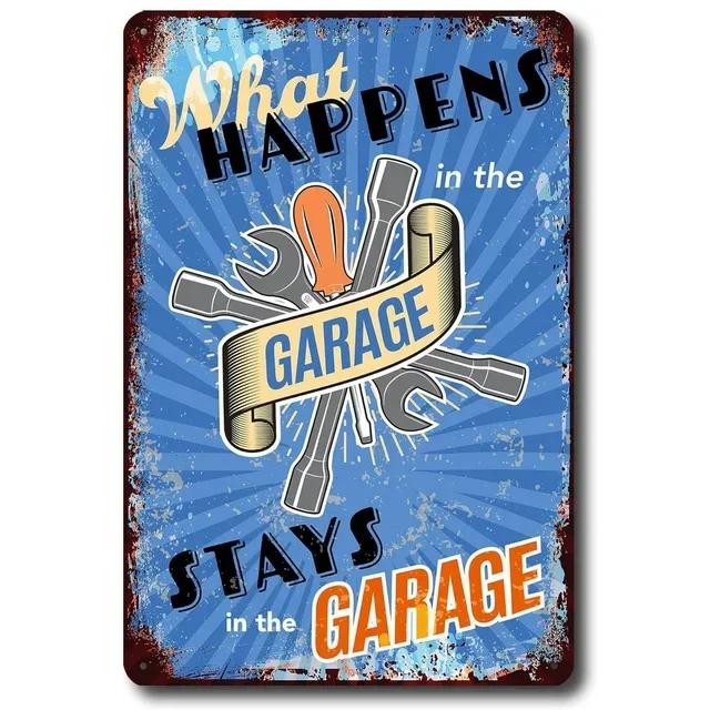 Vintage Metal Tin Signs  My Garage My Rules  Retro Wall Decor Plaque for Game Room Cafe Garage Club Bar Pubs  Iron Painting Deco