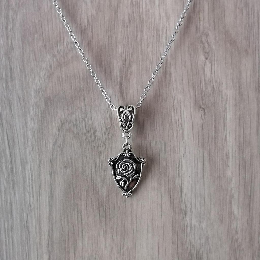Silver Rose Flower Necklace With Cross Chain For Women Summer 2024 Fashion Jewelry