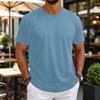 T-shirt da uomo girocollo a maniche corte, sottile, traspirante, elasticizzata, strato base per allenamento fitness