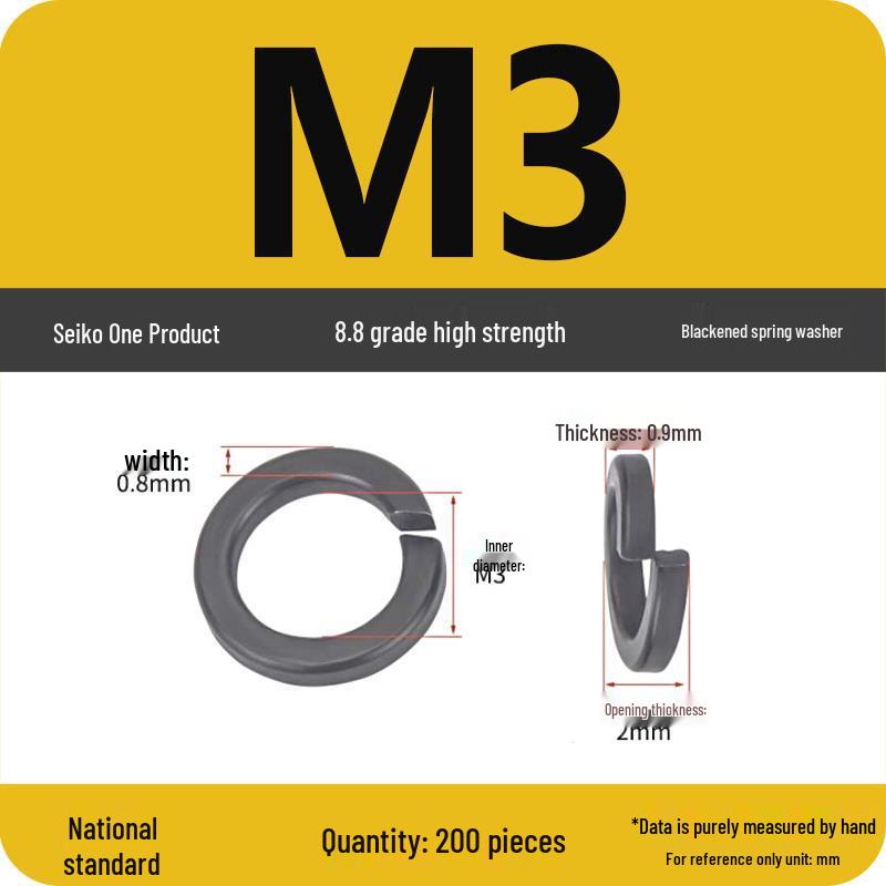 8.8 Grade Black Shock Absorbing Washer M3-M16