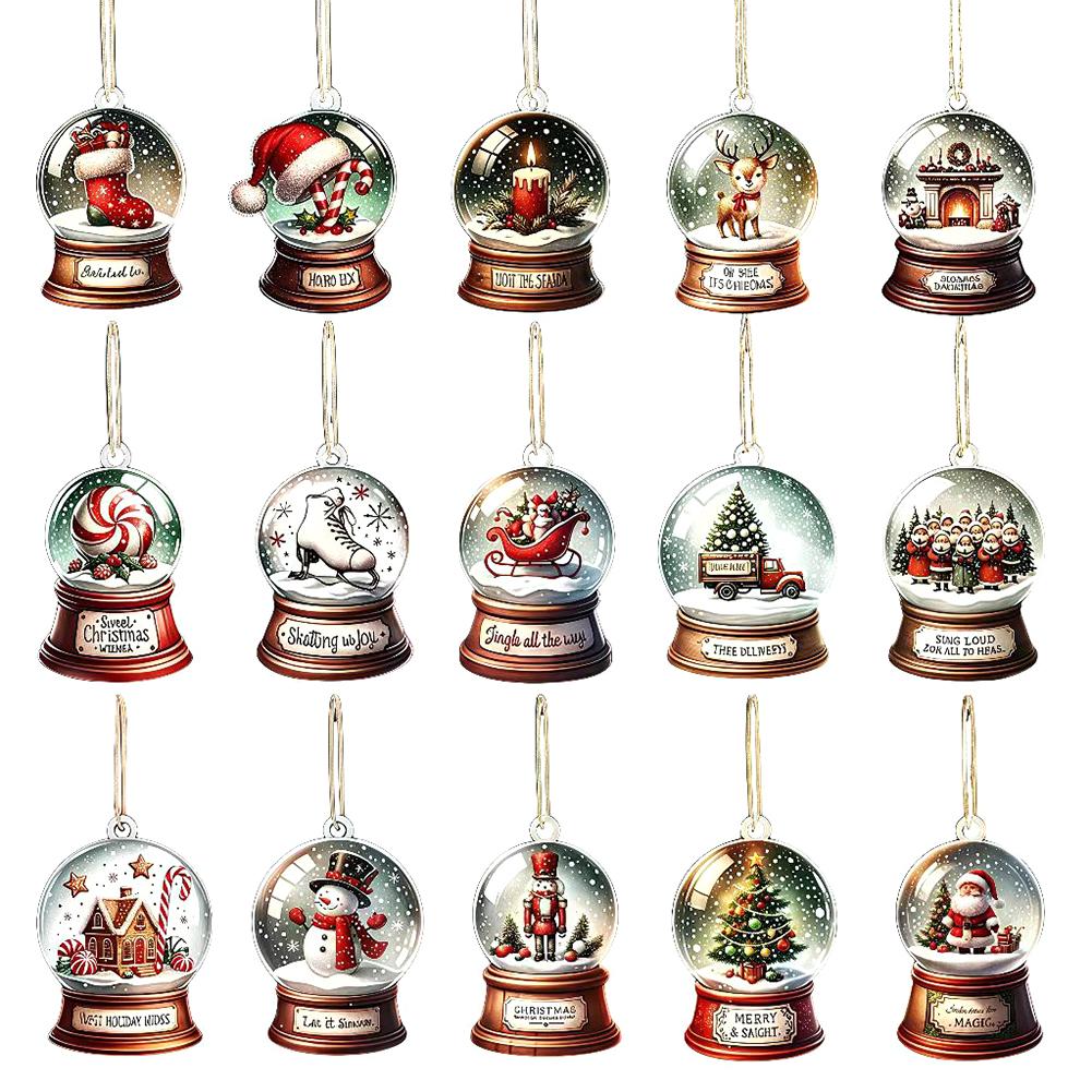 36/45pcs Christmas Wooden Hanging Ornaments Christmas Tree Ornaments Xmas Tree Hanging Ornament for Tree Decoration