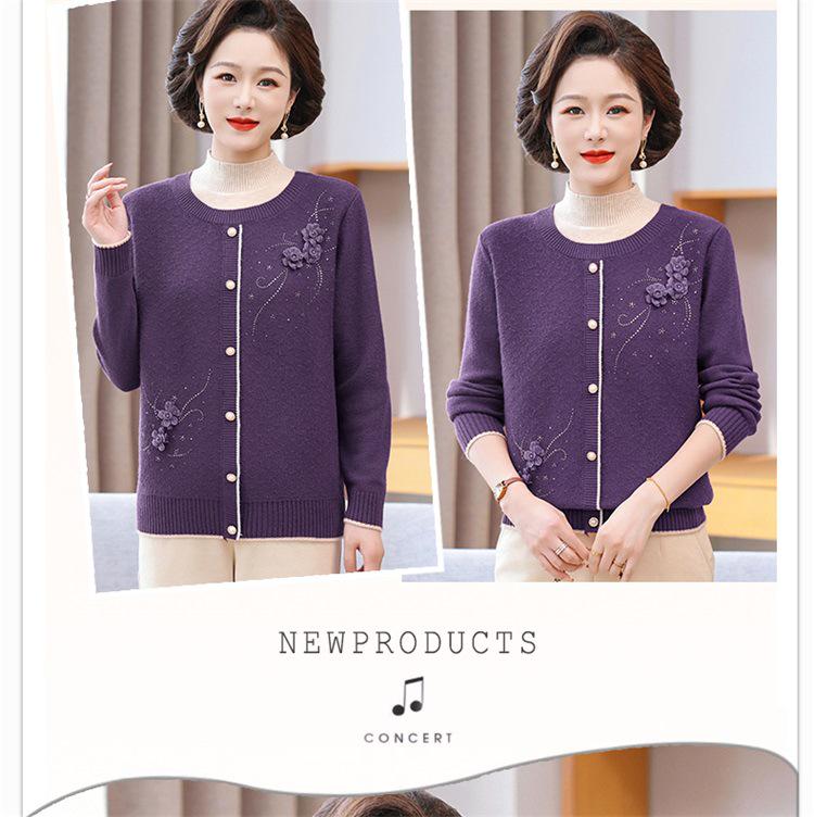 Tricots Style Maman: Pull Fausse Deux-Pièces en Velours pour Femmes d'Âge Moyen et Âgées, Parfait pour les Superpositions Automne/Hiver