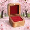 Ringaufbewahrungsbox Exklusive Aufbewahrungskassette für Verlobungsringe Samtgefüttert Walnussholz Quadratisches Design Kompakter Schmuckorganisator