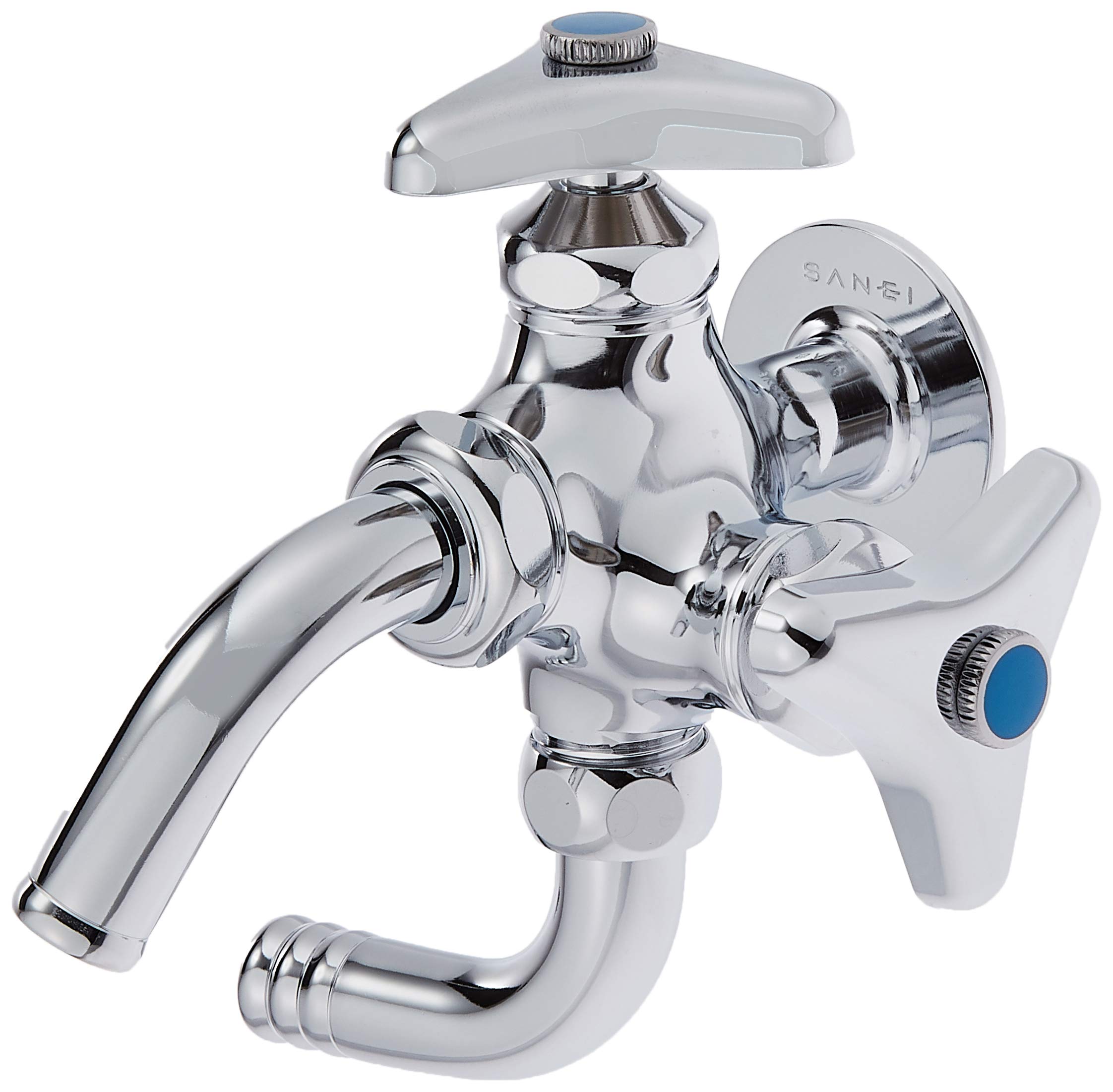 

SANEI (Sanei) Universal Double-Outlet Water Tap for Sprinkling, 13mm Nominal Size, Sprinkler Hose Connection, Rotating Outlet Pipe, Water Tap, Double-
