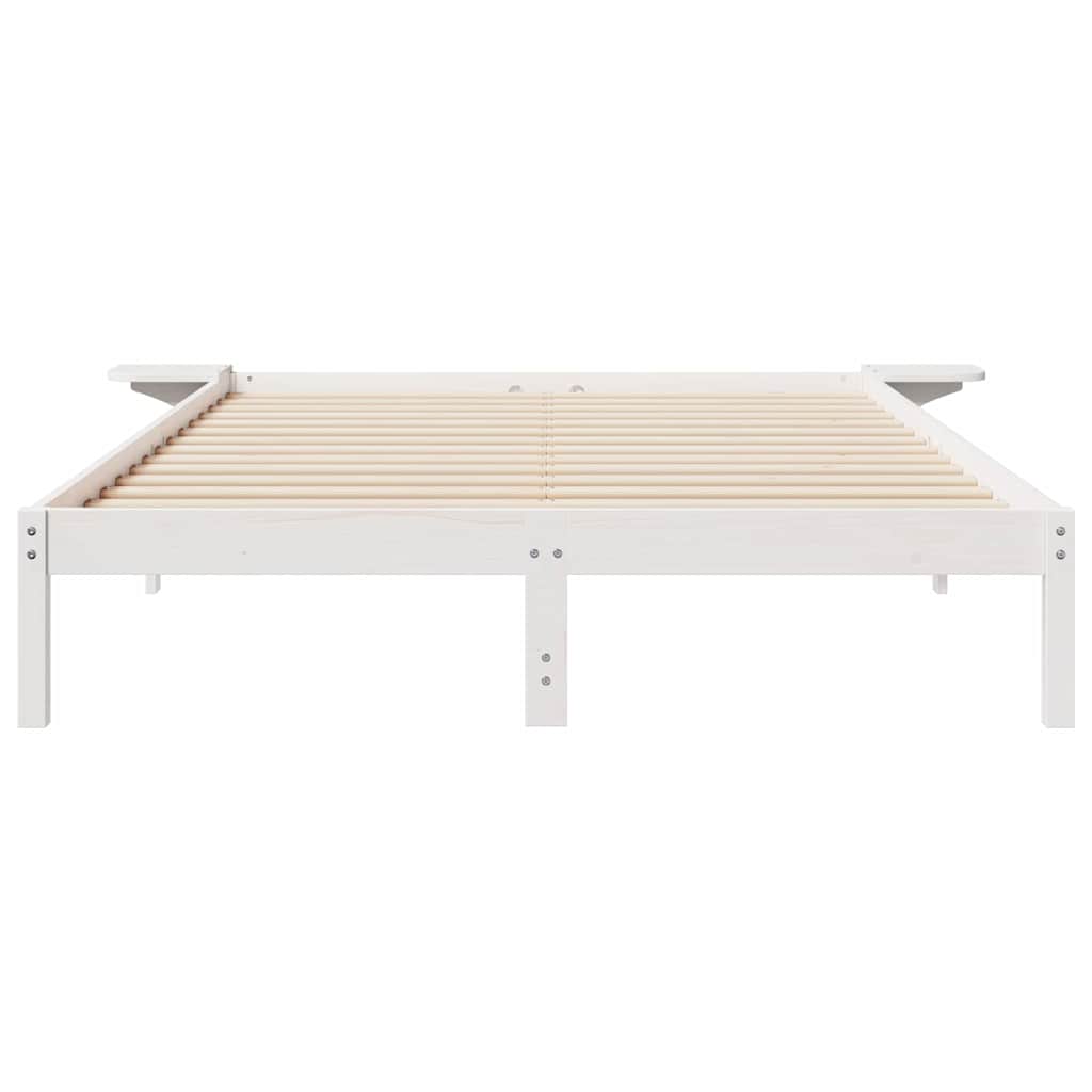 Bed Frame with Nightstands White 140 x 220 cm