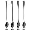 Reusable Cream Long Ice 4pcs Handle Scoop Stainless Steel Colorful Cutlery Teaspoon Dinnerware Flatware Juice Coffee Stirring Spoon Silverware