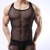 Men's Ultra-Thin Mesh Sleeveless Stretch Top - Transparent, Breathable, Sexy Fit