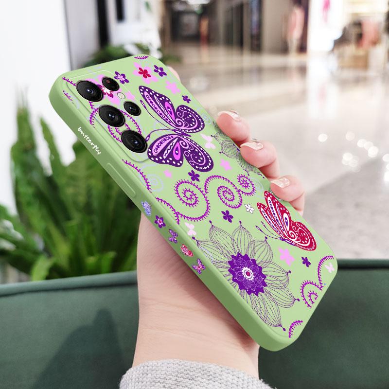 

Butterfly Dance Phone Case For Samsung Galaxy S24 S23 S22 S21 S20 Ultra Plus FE S10 S9 S10E Note 20 ultra 10 9 Plus Cover Galaxy S23 Plus
