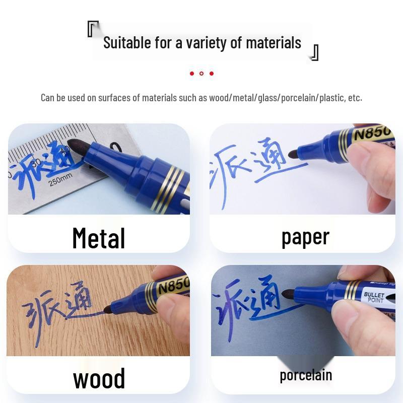 Pentel N850/N860 Oil-Based Marker Pen, Round/Flat Tip, Signature Box-Head Pen