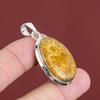 Fossil Coral Pendant Genuine Gemstone Pendant 925 Sterling Silver Pendant Designer Jewelry Handmade Pendant Gifts For Her Brand New Jewelry