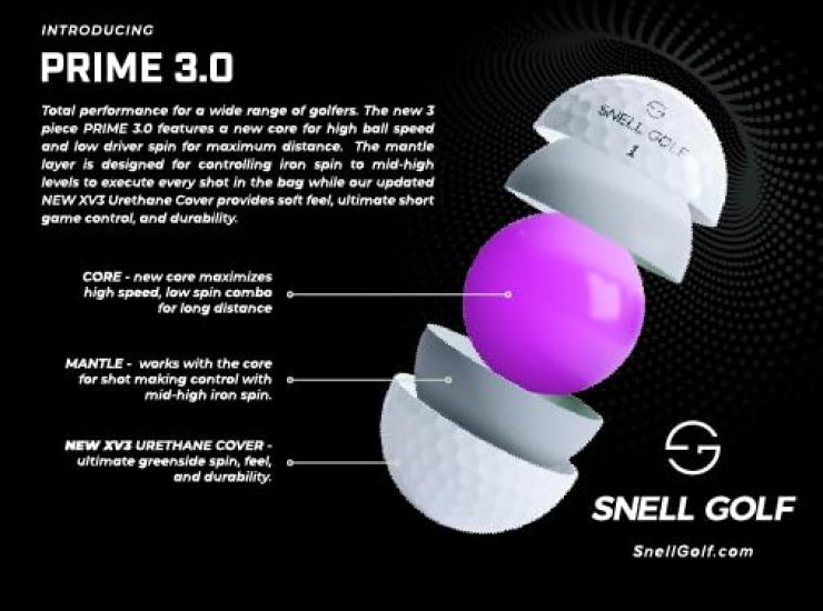 Snell Golf Snell Golf Balls PRIME 1 Dozen Genuine Japanese Product Official Ball 2024 New Model Online Limited Product 3.0 USGA/R&A (White)