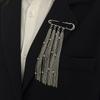 Personalized suit anti glare bead collar, pin hanging decoration, ins anti crystal tassel chain brooch