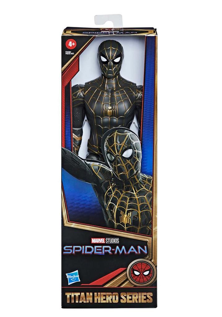 Hasbro Marvel Spider-Man: No Way Home - Titan Hero SeriesBlack & Gold Suit Spider-Man Action Figure F2438 Authentic