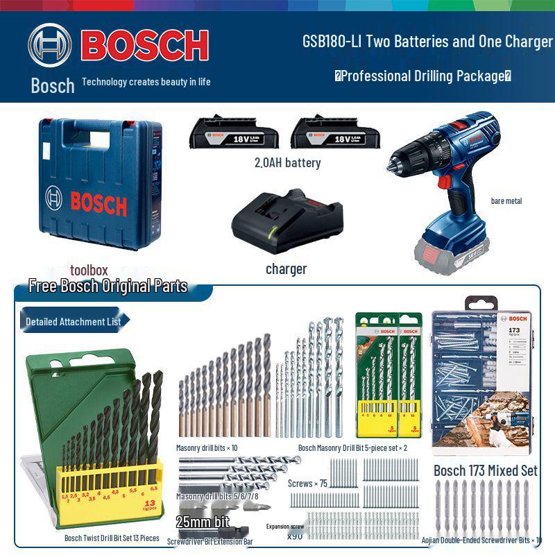 Bosch GSB180LI 18V Rechargeable Impact Drill & Electric Screwdriver