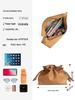 Pleated Cloud Bag: Women's Casual Cowhide Shoulder & Crossbody Bag with Drawstring for Versatile Commuting