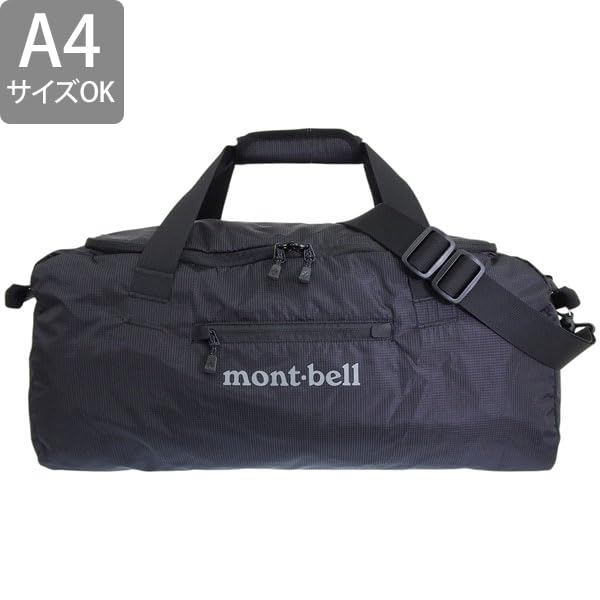 Duffel A4 Duffel 40 1133395 [Montbell] Men's Bag, Compatible, Nylon, L.W. (Black (BK))