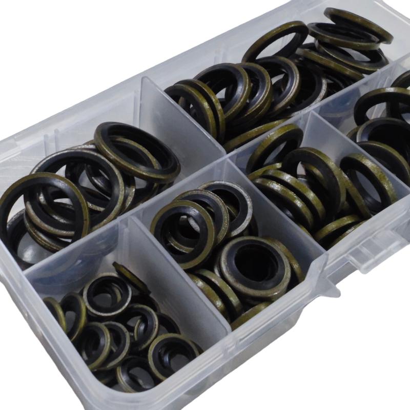 100Pcs Washer Seal Set M6 M8 M10 M12 M14 M16 Car Oil Pan Drain Gasket Kit Drainage Bolt Pad Rubber Oil Drain Plug Gasket