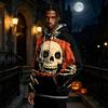 Men's Halloween Printed Long Sleeve Pullover Hoodie