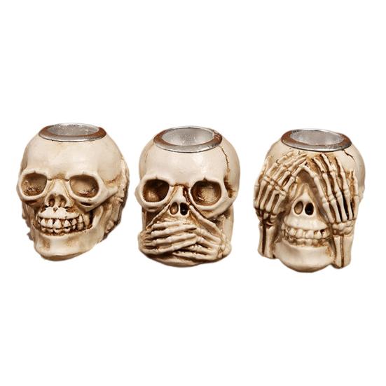 Halloween Candle Holder Spooky Resin Grim Reaper Skeleton Human Organ Statue Tabletop Tea Light Holder for Home Office Kitchen Mantel Decor