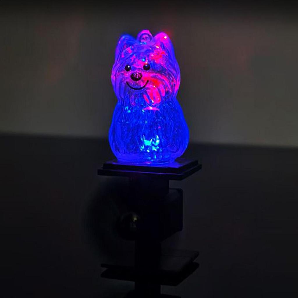 Dog Figurines Motorcycle Light Up Decoration Wind Powered Small Animal Figurines For Motorcycle Handlebar Outdoor Cycling Night