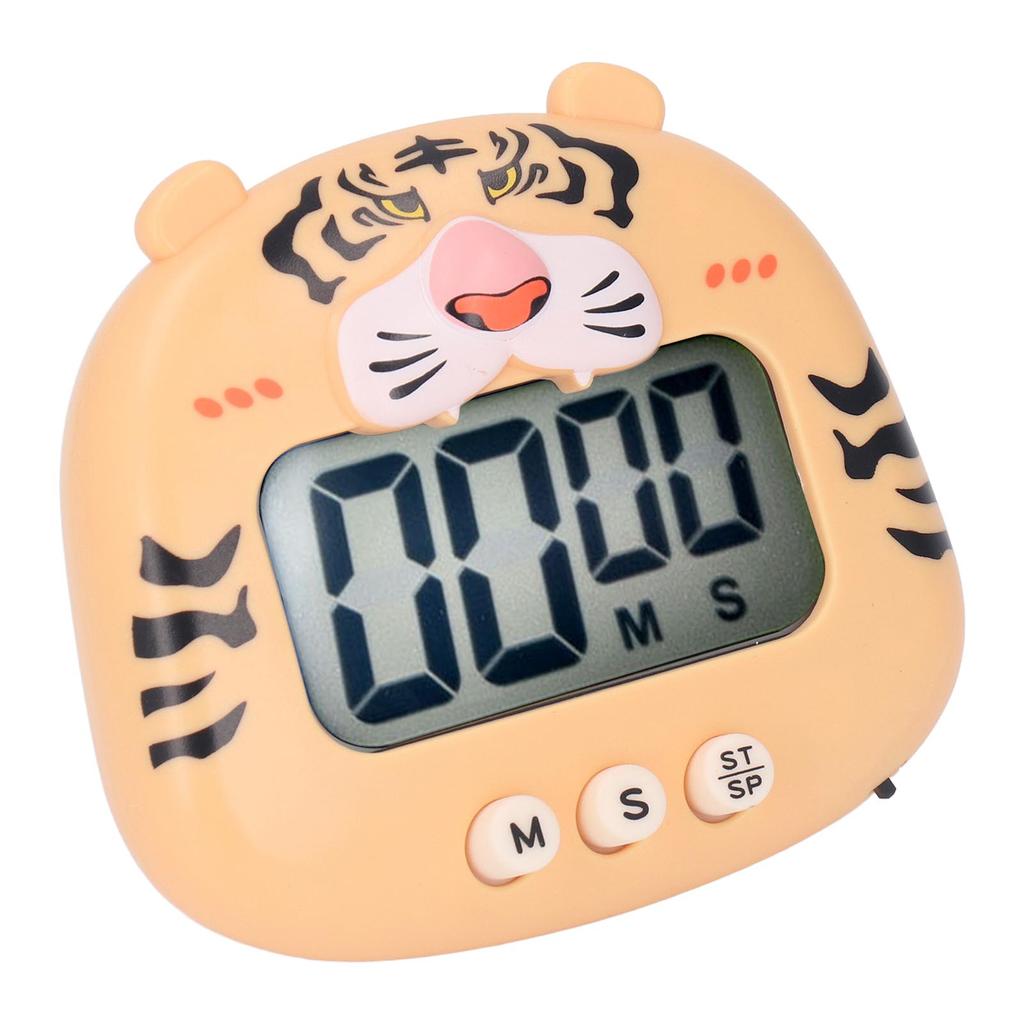 Digital Kitchen Timer Countup Countdown Cartoon Animal Sound Flash Alert Easy Operation with Stand for Cooking Teaching