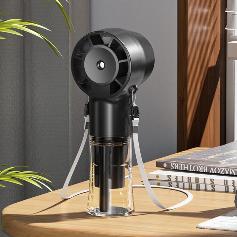Adjustable Speed Hand Fan Portable Handheld USB Rechargeable Neck Hanging Fan for Travel and Office Cooling Device