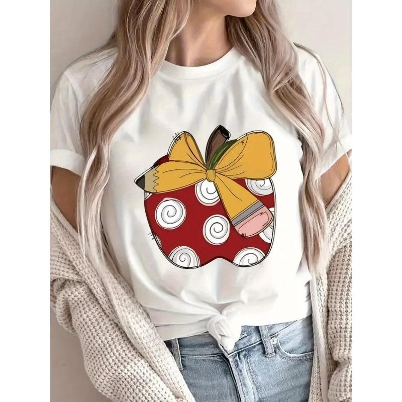 

Интересный узор, Круглый вырез, Короткий рукав, Футболка, Легкая роскошь, Простой стиль, Праздничная вечеринка, Животные, Буквы, Печать узора, Дышащая, S белый