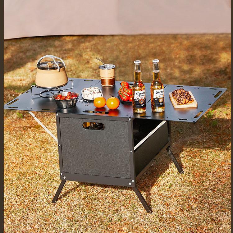 Aluminum Four-Folding Portable Outdoor Camping Table - Multifunctional Picnic & BBQ Table