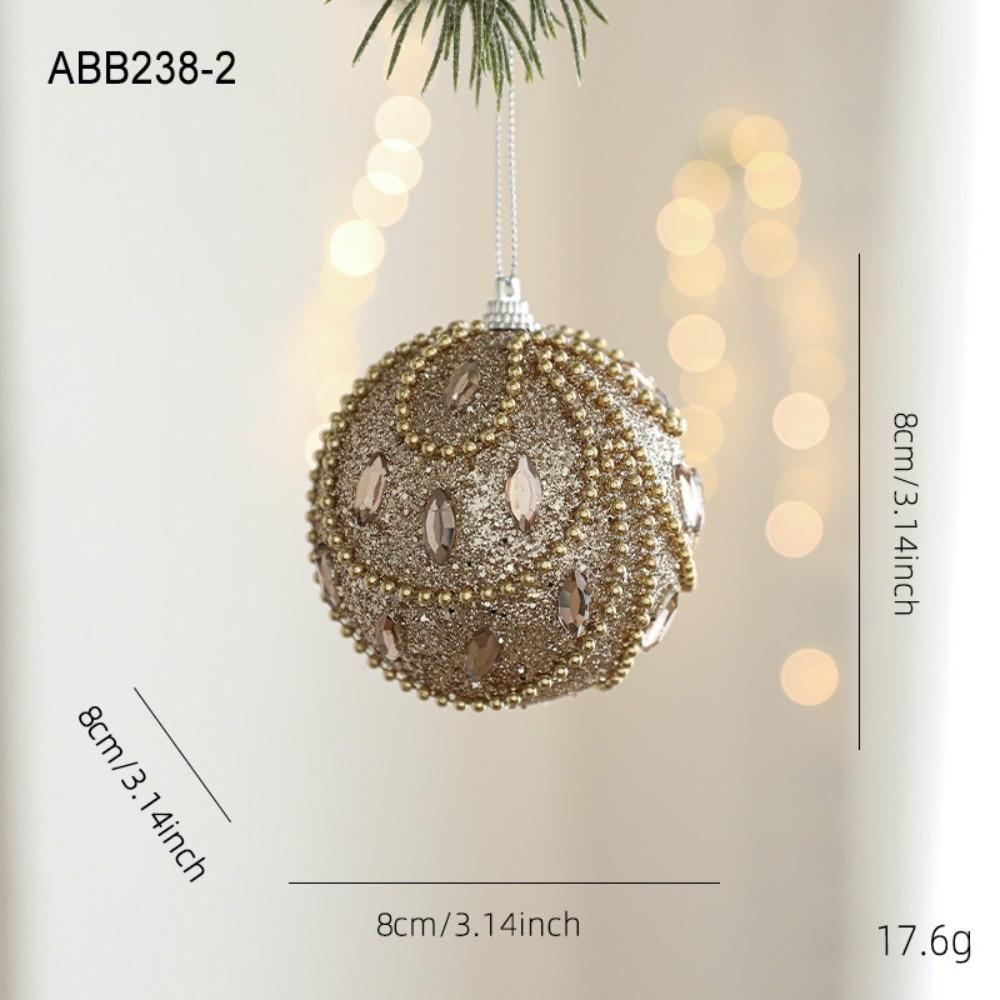 Nya Champagne Julträdskula Hängande Prydnader Glitter Skum Julgransdekorationer Julpynt Julparty