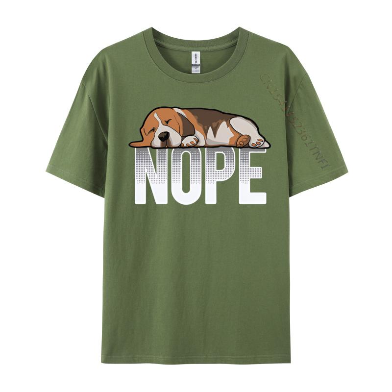 Beagle Dog Nope Vintage Tshirt Mens All Cotton Loose Fitting Oversized Tshirt Top Grahpic Tee Shirt