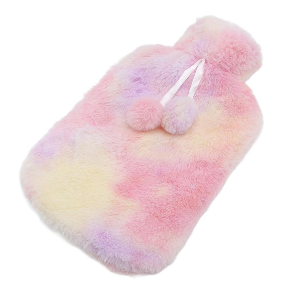 Hot Water Bottle 2000ML Water Injection Hot Water Bag With Plush Cover for Discomfort Relief