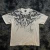 2000er Neues amerikanisches Retro lässiges HipHop Gothic Print Damenbekleidung Mode T-Shirt Street Kurzarm Damen und Herren y2K Tops